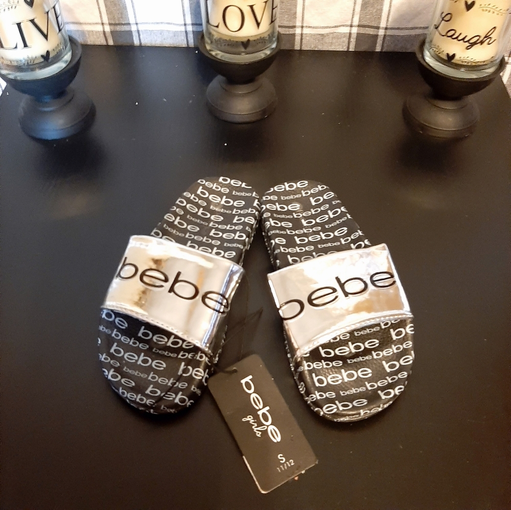 NWT. Girls BeBe slides